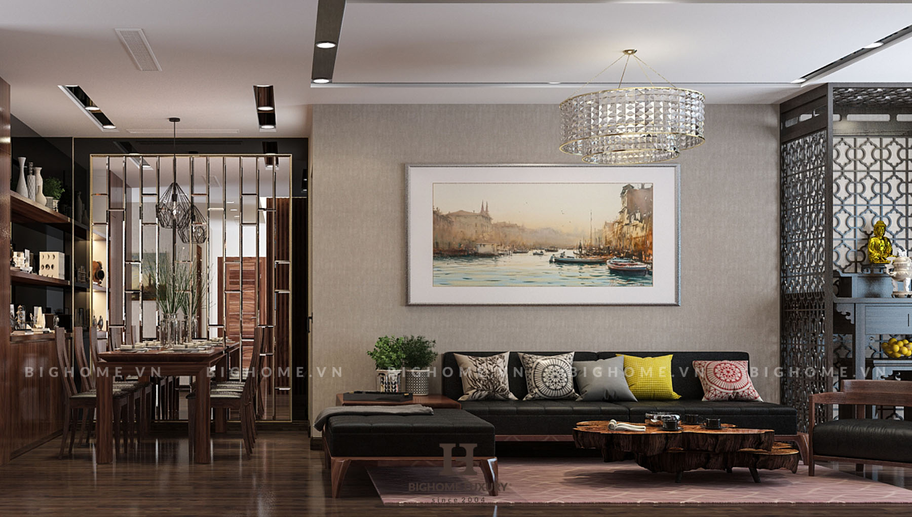 Thiết kế chung cư hiện đại nhà chú Lượng tại Mipec Riverside