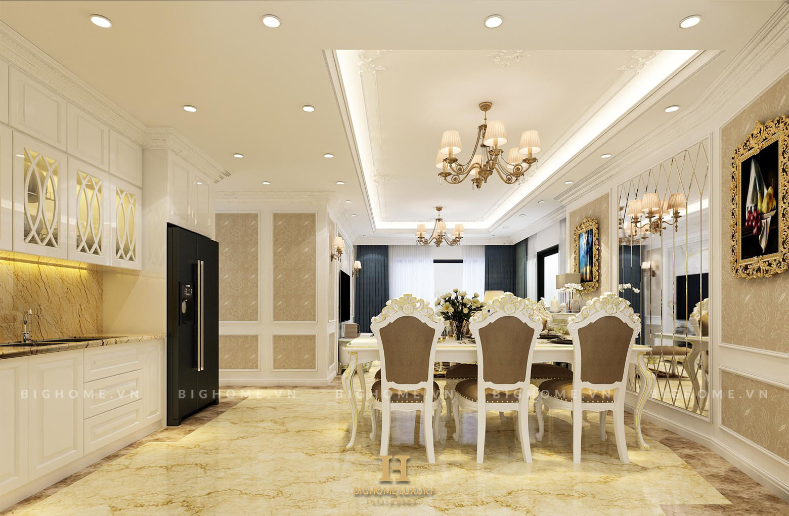 Vẻ đẹp công trình nội thất tân cổ điển nhà anh Việt