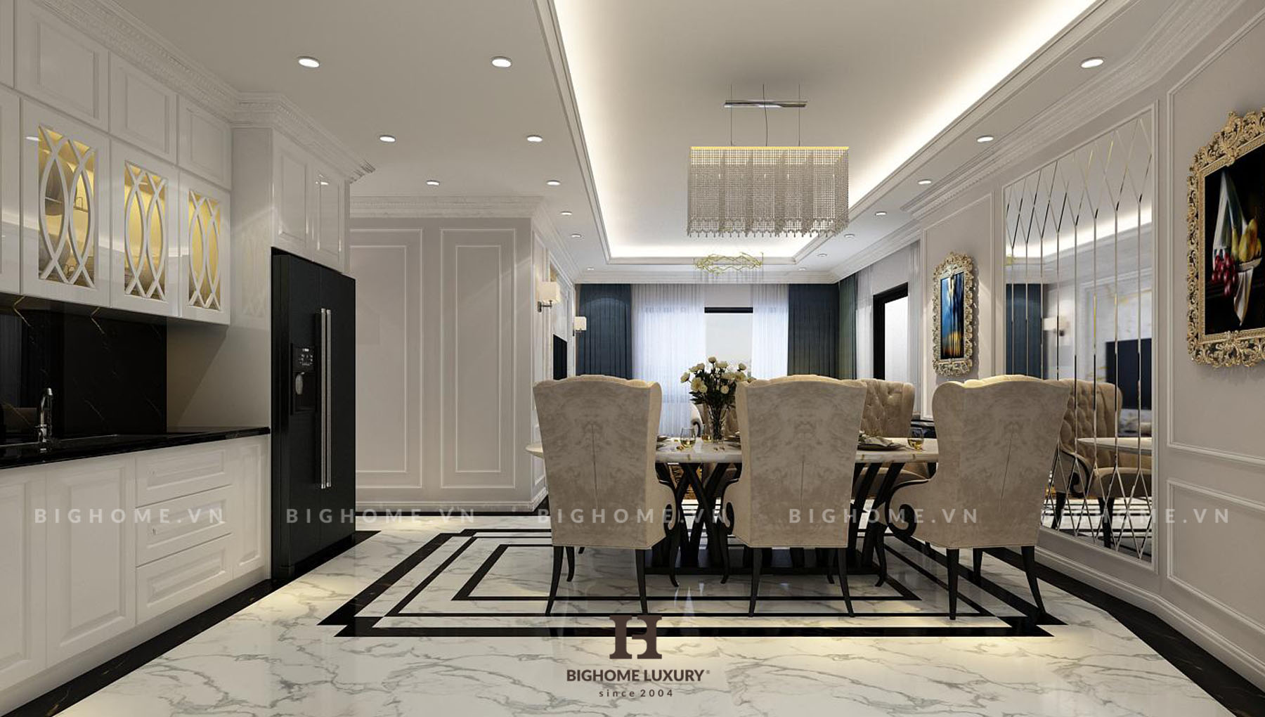 Chiêm ngưỡng thiết kế nội thất chung cư luxury nhà anh Đạt