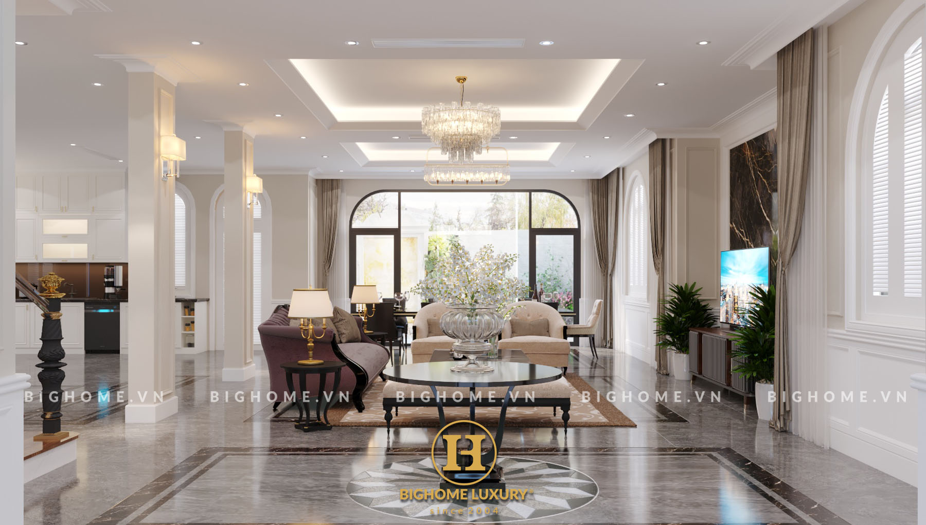 Thiết kế biệt thự Louis City Hoàng Mai tân cổ điển nhà anh Phát