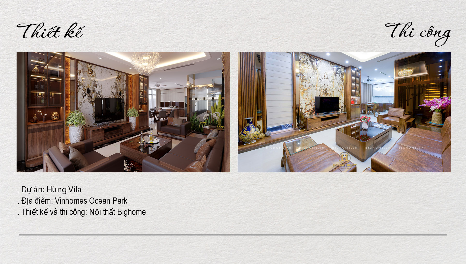 THI CÔNG NỘI THẤT BIỆT THỰ TỨ LẬP OCEAN PARK 2: Hoàn thiện đẹp hơn thiết kế 3D