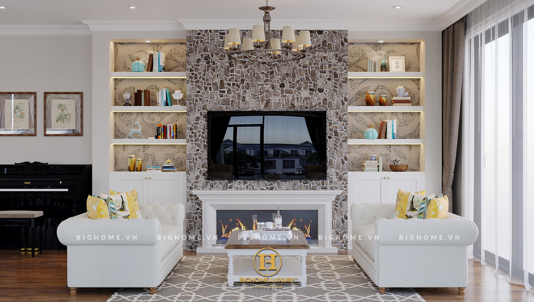 Mẫu thiết kế nội thất biệt thự Vintage Vinhomes Ocean Park 2024